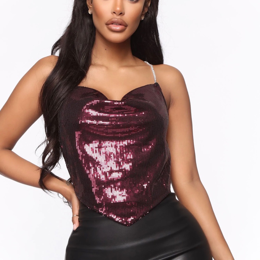 Burgundy top